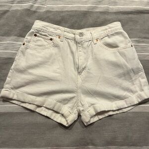 Levi’s Women's White A Line Mom Denim Shorts